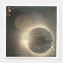 Elegantes Sepia Solar Eclipse Custom Foto Wedding