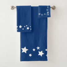 Elegantes Set mit Handtuch, blau mit Sternen