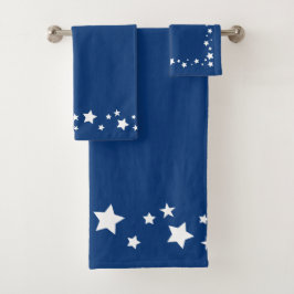 Elegantes Set mit Handtuch, blau mit Sternen