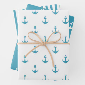Elegantes Set zum Ankern von Schiffspapieren Geschenkpapier Set
