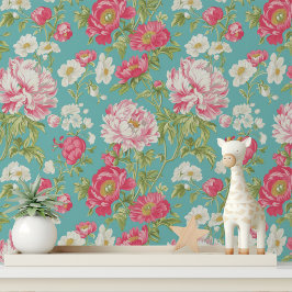 Elegantes Shabby Chic Rosa Blumenmuster Tapete