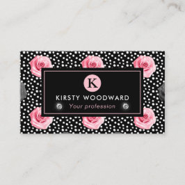 Elegantes Shabby Chic, rosa und schwarze Rose Must Visitenkarte