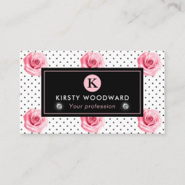Elegantes Shabby Chic, rosa und schwarze Rose Must Visitenkarte