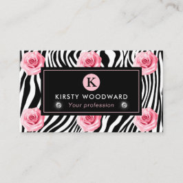 Elegantes Shabby Chic, rosa und schwarze Rose Must Visitenkarte