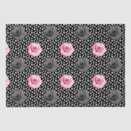 Elegantes Shabby Chic Rosen und Polka Dot Seidenpapier