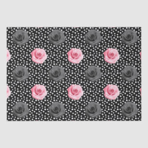 Elegantes Shabby Chic Rosen und Polka Dot Seidenpapier