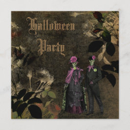 Elegantes Shabby Chic-Skelett-Halloween-Party Einladung