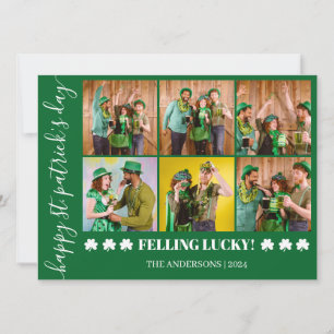 Elegantes Shamrock St. Patrick's Day Familienfoto Feiertagskarte