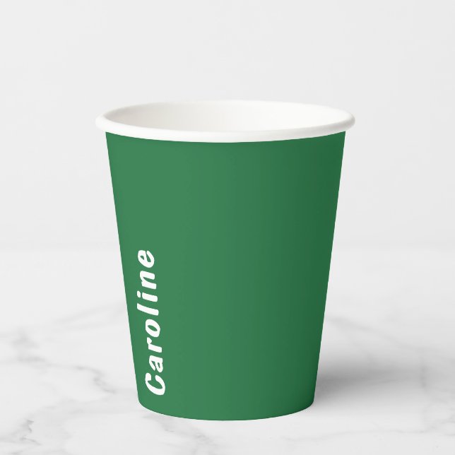 Elegantes Signature-Script-Monogramm Pappbecher (Vorderseite)