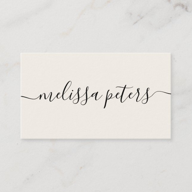 Elegantes Signature-Skript Modernes Minimalistisch Visitenkarte (Vorderseite)