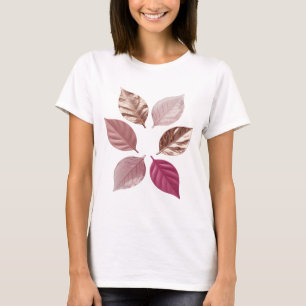 Elegantes Silber BLÄTTER IN VERSCHIEDENEN FARBEN T-Shirt