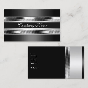 Elegantes Silber-Chrom-Metal Schwarz 3 Visitenkarte
