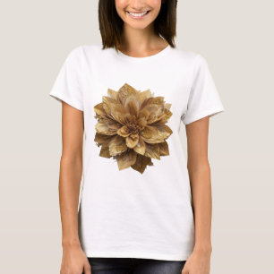 Elegantes Silber GOLDEN FLOWER Design T-Shirt
