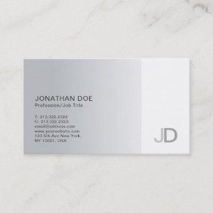 Elegantes Silber Modernes Professionelles Monogram Visitenkarte