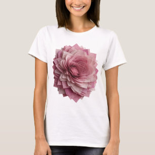 Elegantes Silber PINK ROSE Slogan Design T-Shirt