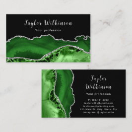 Elegantes Silber und dunkelgrünes Tor Visitenkarte