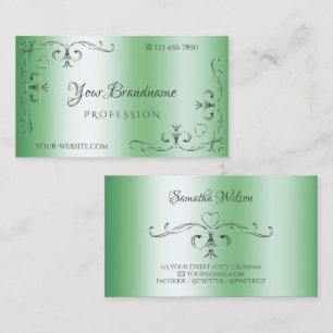 Elegantes Silber Verziert Corners Chic Luminous Gr Visitenkarte