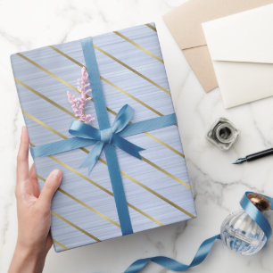 Elegantes silberfarbenes Streifenpapier Geschenkpapier