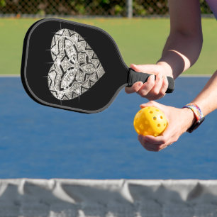 Elegantes Silberherz Pickleball Schläger