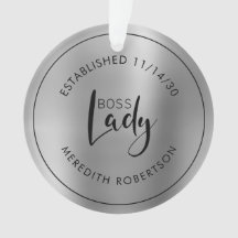 Elegantes silbermetallisches Boss Lady etabliertes
