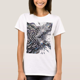 Elegantes silbernes ABSTRACT ART Kunstposter v2 T-Shirt