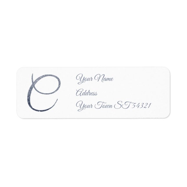 Elegantes silbernes Glitter-Monogramm C personalis (Vorne)