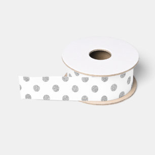 Elegantes silbernes Glitzer-Polka-Punkt-Muster Ripsband