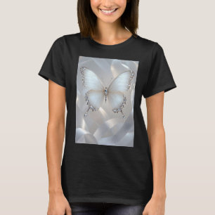 Elegantes silbernes Kristall-Schmetterlings-T-Shir T-Shirt