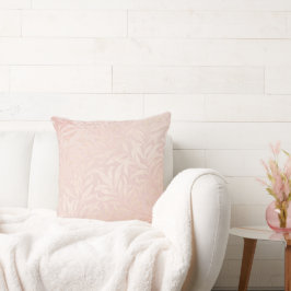Elegantes silberrosa Blattmuster Kissen