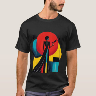 Elegantes Silhouette Modern Art Grafik T-Shirt