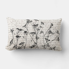 Elegantes Silhouetten für die Schwarze Wildblume Lendenkissen