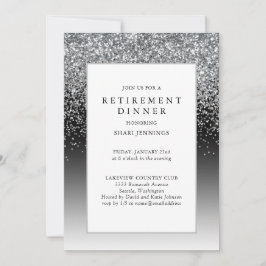 Elegantes Silver Black Retirement-Party Einladung