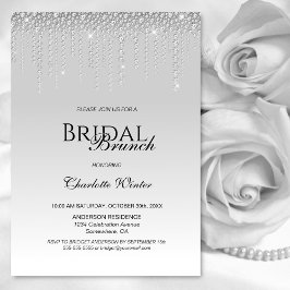 Elegantes Silver Diamonds Bridal Brunch Einladung