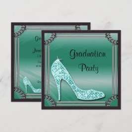 Elegantes Silver Gerahmt Aquamarin Stiletto Abschl Einladung