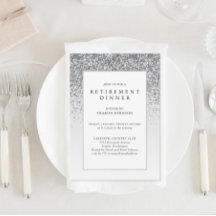 Elegantes Silver Glitzer Business Retirement Party