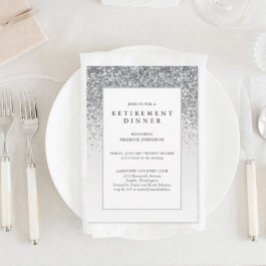 Elegantes Silver Glitzer Business Retirement Party Einladung