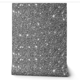 Elegantes Silver Glitzer Sparkle Muster Tapete