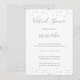 Elegantes Silver Gray Simple Virtual Brautparty Einladung