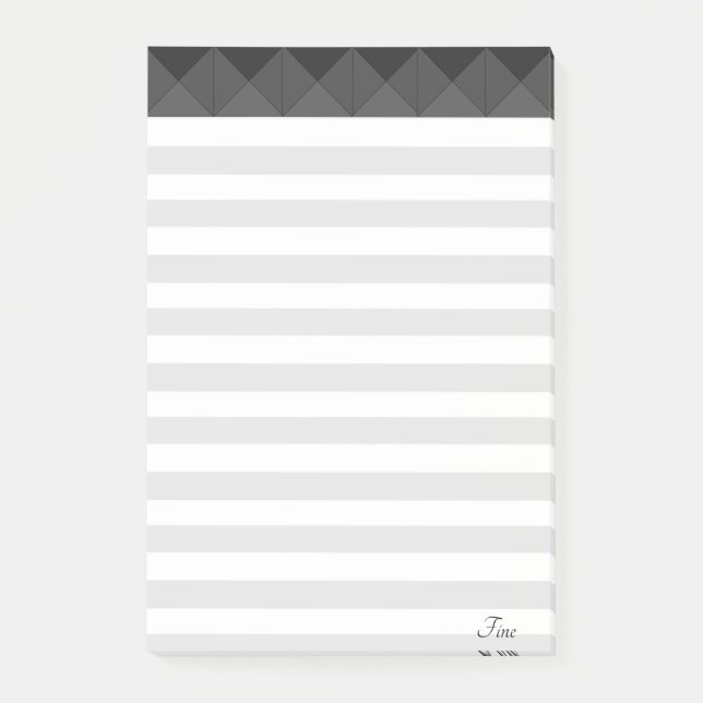 Elegantes Silver Gray & White Post-it Klebezettel (Vorderseite)
