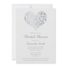 Elegantes Silver Heart Light Gray Brautparty
