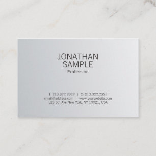 Elegantes Silver Look Beruflich Minimalistisch Sch Visitenkarte