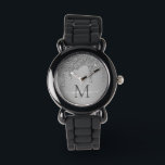 Elegantes Silver Sparkle Glitzer Tropfen Monogram Armbanduhr<br><div class="desc">Girly Silver Sparkle Glitzer Tropfen Monogram Watch mit Mode-Imitate silber Glitzer Tropfen auf einem schicken Hintergrund mit Ihrem eigenen Monogramm und Namen. Bitte kontaktieren Sie uns unter cedarandstring@gmail.com ,  wenn Sie Hilfe beim Design oder den passenden Produkten benötigen.</div>