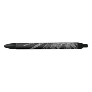 Elegantes Silver Sun Moon Mandala Schwarzes Design Kugelschreiber