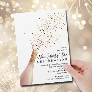 Elegantes Silvester mit Champagner Einladung