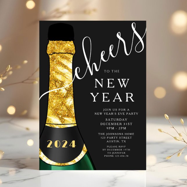 Elegantes Silvester-Party Einladung (Elegant New Year's Eve Party Invitation)