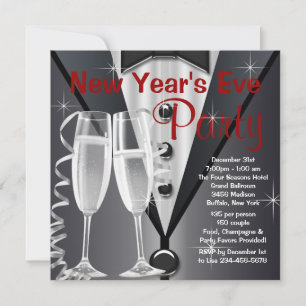 Elegantes Silvester Party Einladung