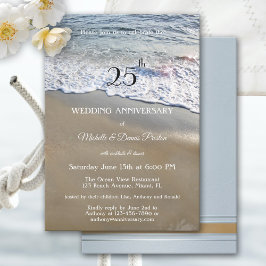 Elegantes Simple Beach Wedding Anniversary Party Einladung