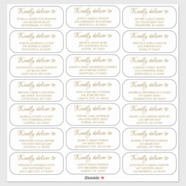 Elegantes Simple Gold Wedding Guest Address Label