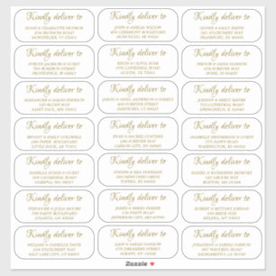 Elegantes Simple Gold Wedding Guest Address Label