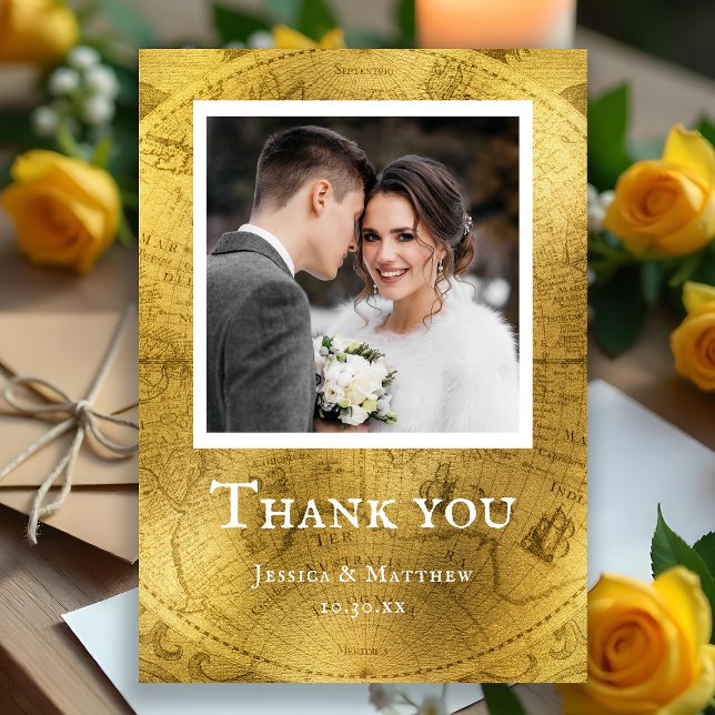 Elegantes Single Foto Hochzeit Dankeschön Karte (Elegant Single Photo Wedding Thank You Card)